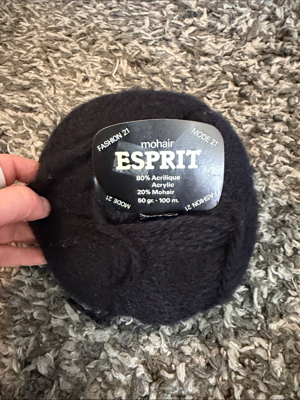 24 balls of black Esprit Mohair Yarn Ball in Black
